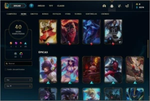 Conta ouro 2 com 72 champs e 40 skins - League of Legends LOL