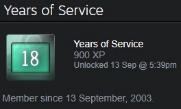 Steam 18 anos