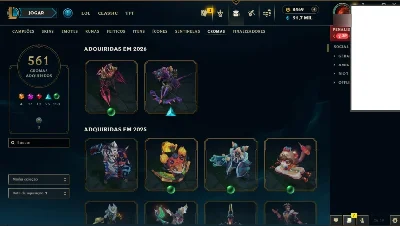 850 SKINS+500 CROMAS+ 800 ICONES+500 EMOTES+TROCA DE NICK - League of Legends LOL