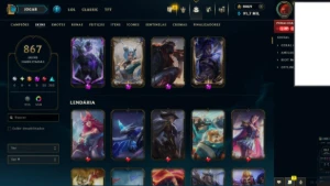 850 SKINS+500 CROMAS+ 800 ICONES+500 EMOTES+TROCA DE NICK - League of Legends LOL