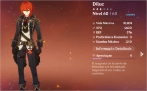 Conta Diluc + Keqing Ar34 com benção (26dias) - Genshin Impact