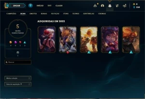 Conta Platina 4 com 33 Champs e 5 Skins +1 Fragmento - League of Legends LOL