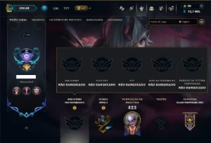 Unranked com 125 Champs e 126 Skins +3 Prestigios
