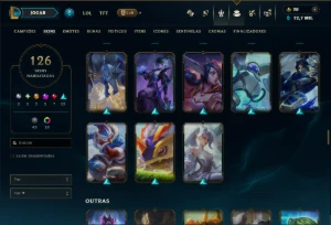 Unranked com 125 Champs e 126 Skins +3 Prestigios - League of Legends LOL