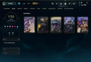 Unranked com 125 Champs e 126 Skins +3 Prestigios - League of Legends LOL