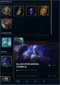 Conta League of Legends | Platina II | Skin Ultimate LOL