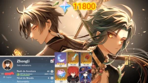 AR 41 Zhongli + Xiao + 11k gemas + homa + lança celestial - Genshin Impact