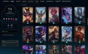 CONTA LOL DIAMANTE 4 + 75 SKINS (4 míticas, 11 lendarias) - League of Legends