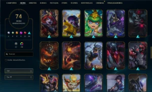 CONTA LOL DIAMANTE 4 + 75 SKINS (4 míticas, 11 lendarias) - League of Legends