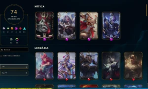 CONTA LOL DIAMANTE 4 + 75 SKINS (4 míticas, 11 lendarias) - League of Legends