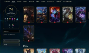 CONTA LOL DIAMANTE 4 + 75 SKINS (4 míticas, 11 lendarias) - League of Legends