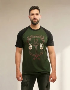 Camiseta Verde Âncora - Artesanato e Personalizados
