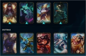 continha lol G1 TROFEU CLASH T1 ,E varias skinzinha - League of Legends