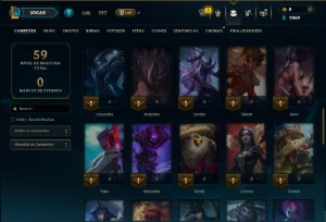 Platina 2 com 55 Champs e 12 Skins - League of Legends LOL