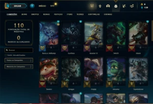 Prata 4 com 45 Champs e 18 Skins + 1 Fragmento - League of Legends LOL