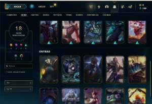 Prata 4 com 45 Champs e 18 Skins + 1 Fragmento - League of Legends LOL