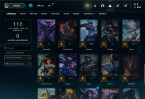 Prata 4 com 45 Champs e 18 Skins + 1 Fragmento - League of Legends LOL