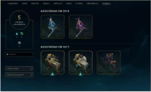 Conta lol diamante 5 com 54 skins - League of Legends
