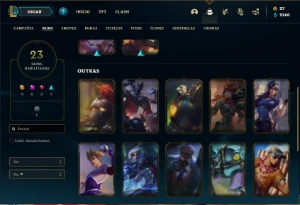 Conta Unranked com 37 Champs e 23 Skins + 2 Fragmentos - League of Legends LOL