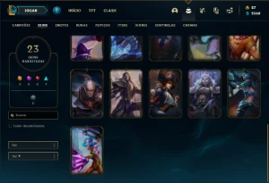 Conta Unranked com 37 Champs e 23 Skins + 2 Fragmentos - League of Legends LOL