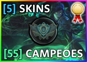 CONTA LOL | UNRANKED | LVL 44 | 55 CHAMPS & 5 SKINS - League of Legends