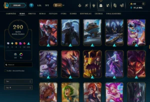 Conta league 290 skins todos campeões - conta no plat - League of Legends LOL