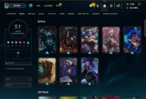 Mestre com 110 Champs e 51 Skins ( 625 PDL ) - League of Legends LOL