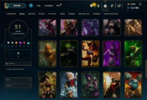 Mestre com 110 Champs e 51 Skins ( 625 PDL ) - League of Legends LOL