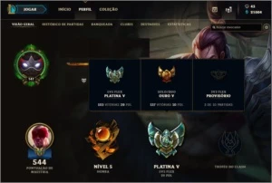Conta Platina V [FLEX] Ouro V[SOLO/DUO] Todos os Champs - League of Legends LOL