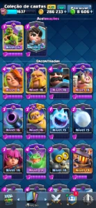 Conta com 12286 troféus , 8606 gemas , 13 castas nível 16 - Clash Royale