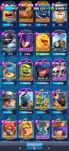 Conta com 12286 troféus , 8606 gemas , 13 castas nível 16 - Clash Royale