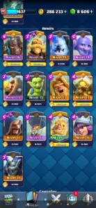 Conta com 12286 troféus , 8606 gemas , 13 castas nível 16 - Clash Royale
