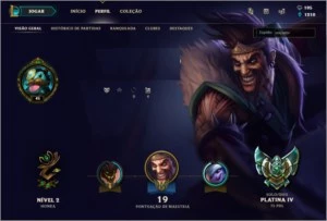 Conta Platina V (Sem E-mail confirmado!) - League of Legends LOL
