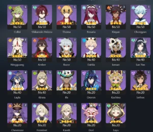 conta genshin ar 60, 27 personagens t5, 11 armas t5 - Genshin Impact