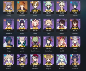 conta genshin ar 60, 27 personagens t5, 11 armas t5 - Genshin Impact