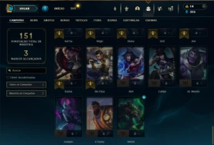 Platina 2 com 70 Champs e 24 Skins +5 Fragmentos - League of Legends LOL