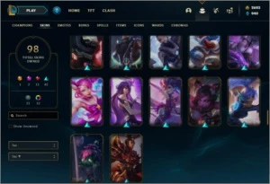 Conta prata 3 com 98 skins NO SERVIDOR N.A COM 2600 RP - League of Legends LOL