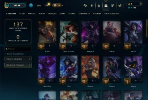 Unranked com 45 Champs e 13 Skins - League of Legends LOL
