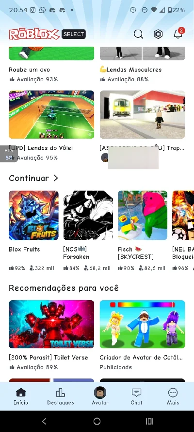 Conta de alguns jogos(Focada no blox fruits)