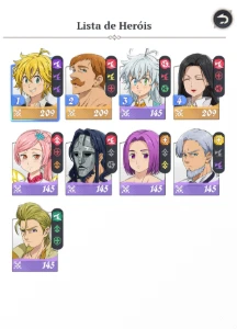 Vendo conta reroll Meliodas + Escanor - Seven Deadly Sins