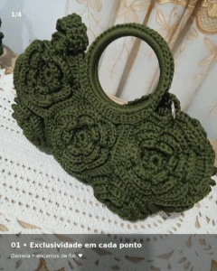 Bolsa artesanal flores - Artesanato e Personalizados
