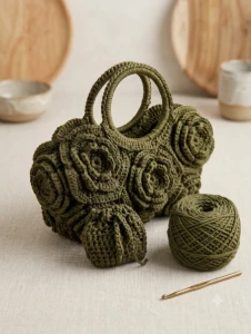 Bolsa artesanal flores - Artesanato e Personalizados