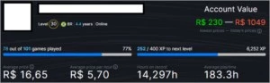 Conta Steam LVL 30 - Counter Strike CS