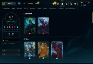 Platina 2 com 50 Champs e 47 Skins ( JG / ADC ) - League of Legends LOL