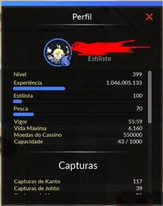 (GOLD) LVL 399 SEAVELL STYLIST LVL 100 (BOTINHA) - PokeXGames PXG