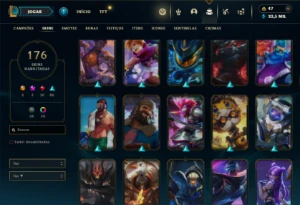 Prata 4 com TODOS os champs e 176 Skins ( MAIN SUP ) - League of Legends LOL