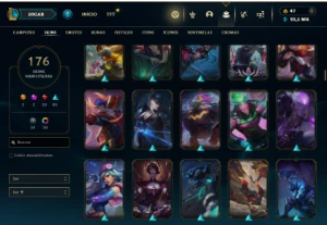 Prata 4 com TODOS os champs e 176 Skins ( MAIN SUP ) - League of Legends LOL