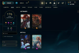 Prata 4 com TODOS os champs e 176 Skins ( MAIN SUP ) - League of Legends LOL