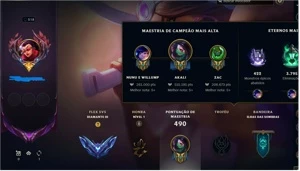 Conta LoL - Platina/Diamante - 265 skins Varias Prestigios - League of Legends