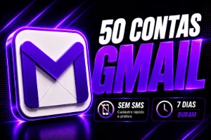 Gmail 50 contas duram 7 dias sem SMS - Emails